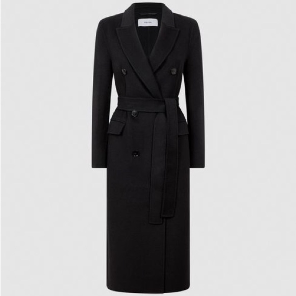 ISO: Reiss Arla Belted Double Breasted Coat in Black